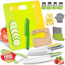 Montessori Kitchen Toys for Toddlers Real Knife Set 15PCS