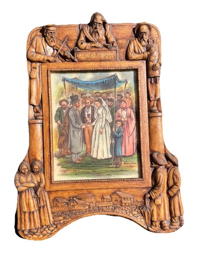 Vintage & Rare Signed Artini Jewish Wedding Painting Beautifully Framed Art - Picture 3 of 12