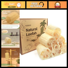 6-Pack Natural Luffa Sponges - Gentle Exfoliating Body Scrubber for Shower