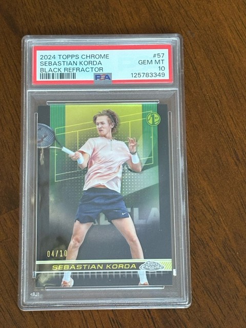 2024 Topps Chrome Sebastian Korda Rookie Black /10 PSA 10 GEM MINT POP 1! RAR!