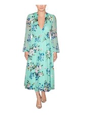 RACHEL RACHEL ROY Womens Aqua Tie Pullover Lined Swiss Dots Dress 6