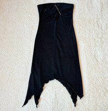 Y2K Vintage Vanilla Ville Sheer Dress Asymmetrical Ruffle Hem Women’s S