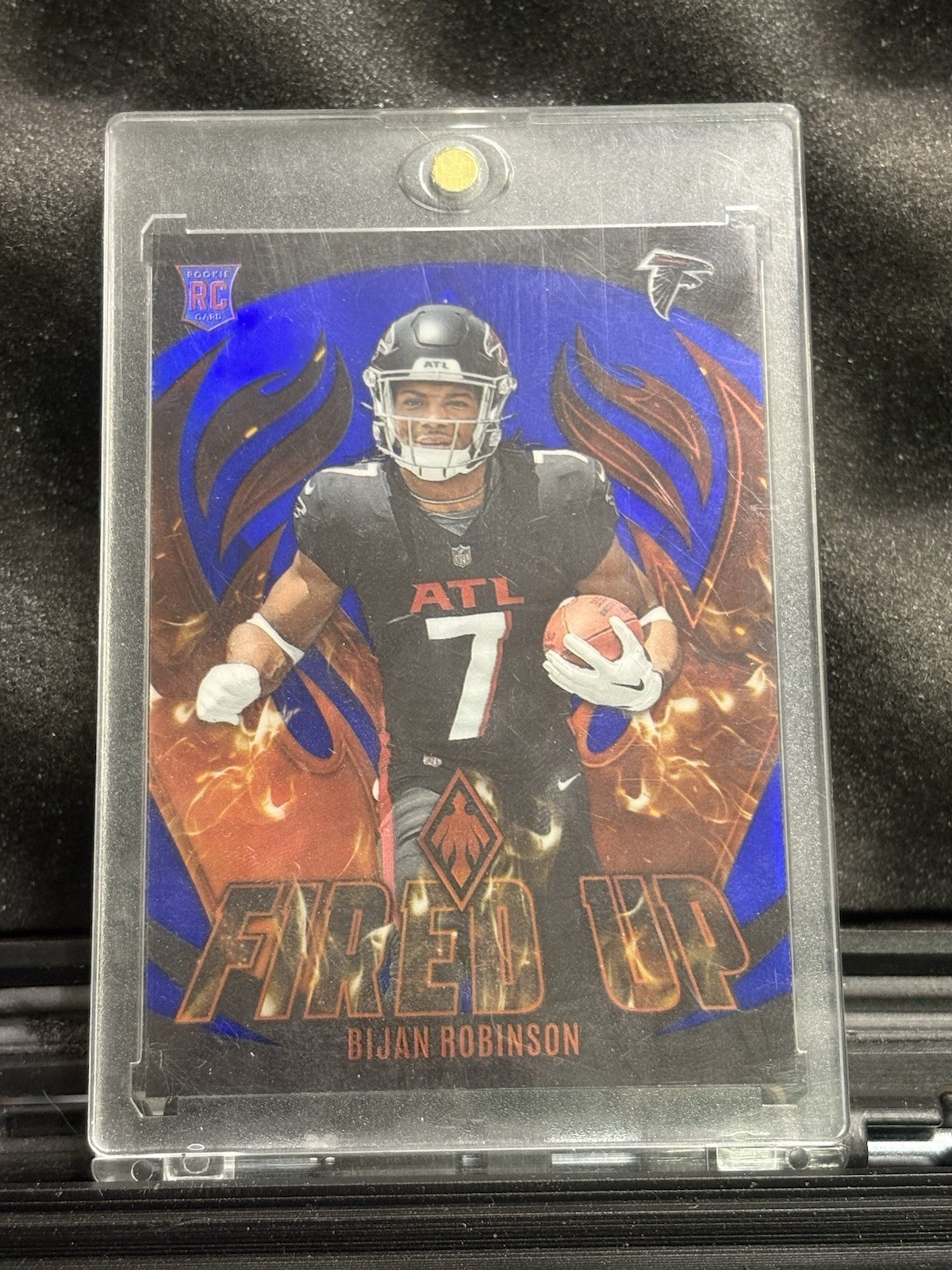 2023 Panini Phoenix Fired Up Bijan Robinson #FU-8 Rookie Blue /25 Falcons