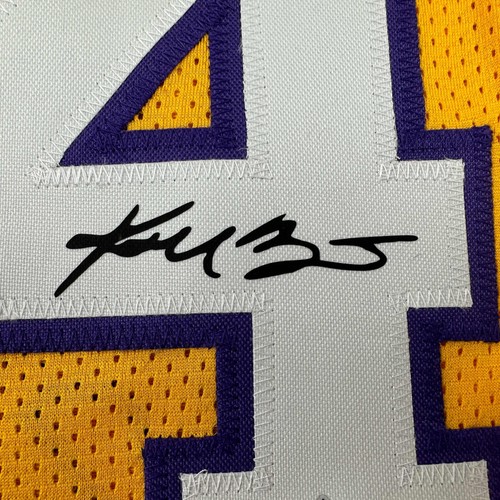 Facsimile Autographed Kobe Bryant #24 Los Angeles Yellow Reprint Jersey Men's XL - Picture 2 of 4