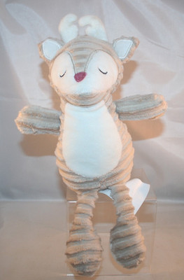Chick Pea Baby 11'' Sleeping Deer /  Reindeer Tan Ribbed Stuffed Animal Plush
