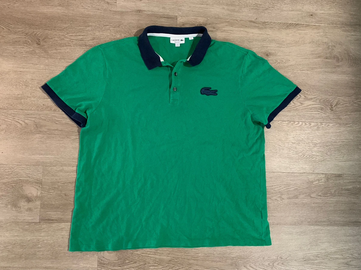 Lacoste Mens 3XL Green Short Sleeve Big Croc Logo Collared eBay