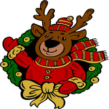 30 Custom Red Reindeer Art Personalized Address Labels