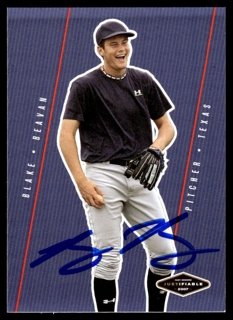 2007 Justifiable Blake Beavan Auto Texas Rangers #JF-06 Card Signed