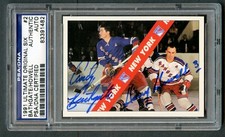 Andy Bathgate & Harry Howell signed autograph 1991 Ultimate Original 6 Card PSA