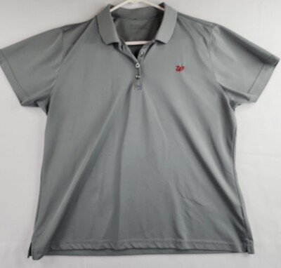 Walgreens Gray Logo Work Polo Womens 2XL Distressed