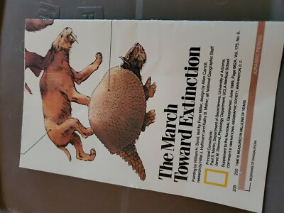 MARCH TO EXTINCTION MAP National Geographic June 1989 New
