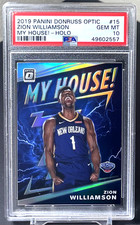 ( PSA 10 ) Zion Williamson 2019-20 Donruss Optic RC My House Holo Rookie Prizm