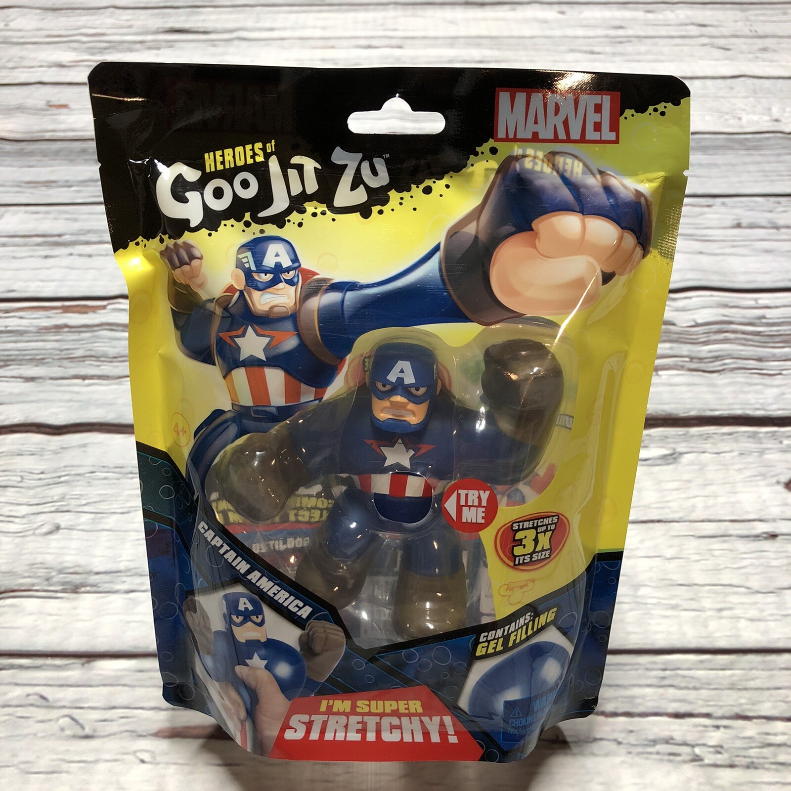 Action Figures & Accessories Marvel Heros Goo JIT Zu Captain America Stretchy Figure Stretches