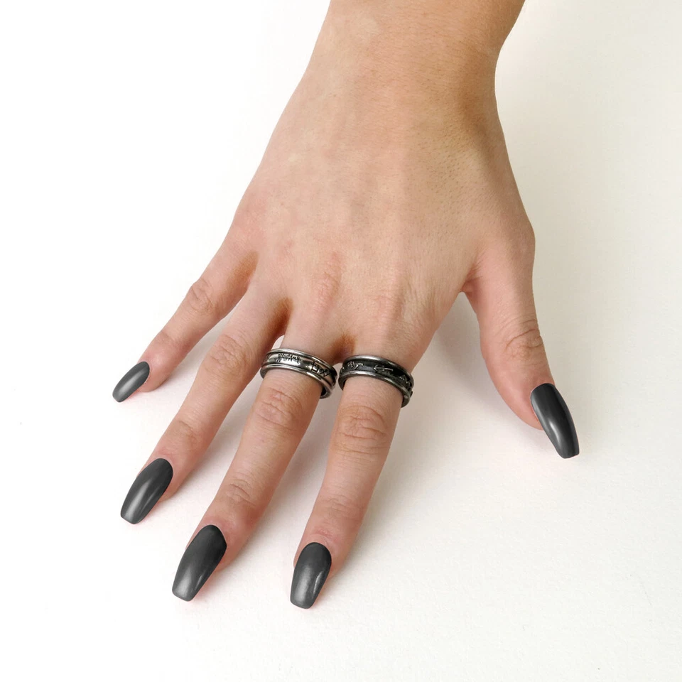 Alchemy Gothic демон черный и ангел белый двойной 2 кольца архангелов с надписью R212 - Изображение 3 из 4