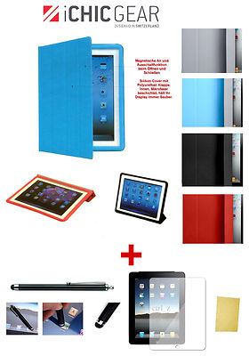 iPad 2,3,4 Schutzhülle Folie Touch Pen,Silikon Grau,Case Smart Cover Bumper Neu