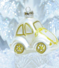 Silver VW Beetle Bug Car Glass Christmas Ornament — photo 4