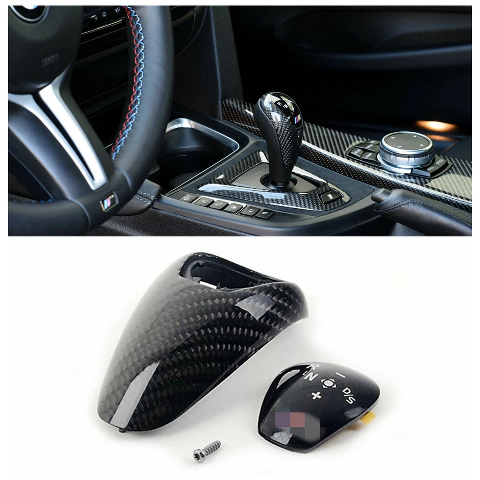 M Carbon Fibre Gear Shift Knob Panel Sticker 61312343709 for BMW M3 M4 M5 M6 - Image 3 of 4