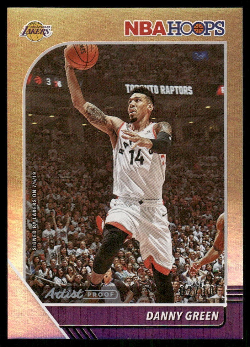 G447 DANNY GREEN 2019-20 NBA HOOPS ARTSIT PROOF GOLD 2/10 #179 LAKERS RARE  SP