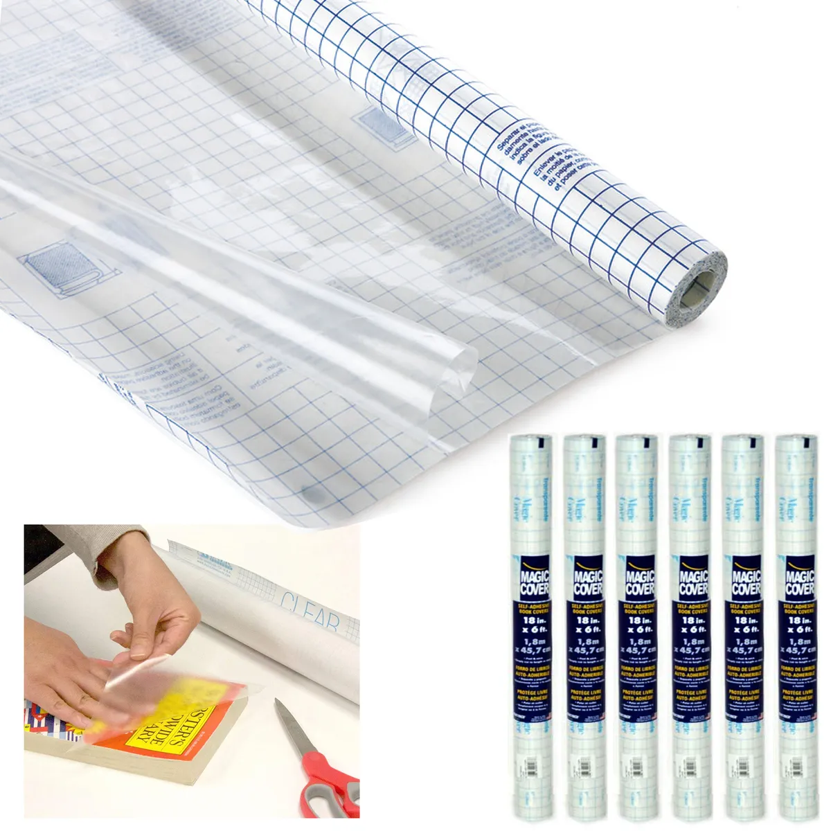 6 Rolls Clear Contact Paper Adhesive Self Stick Liner Film Cover Protect  18x6ft