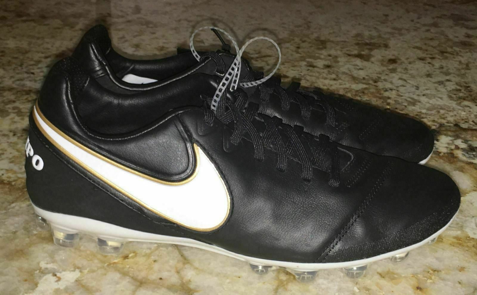 NIKE Tiempo Legacy II Leather Black White AG Soccer Cleats NEW Mens Youth  Sz 6 | eBay