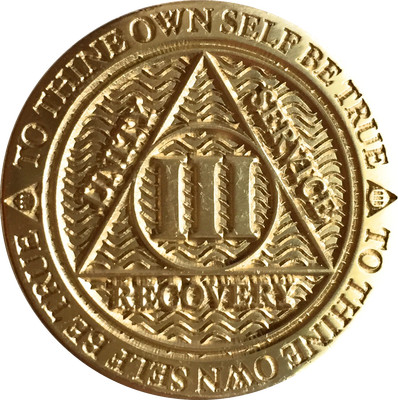 3 Year AA Medallion Reflex Bronze Sobriety Chip Alcoholics Anonymous ...