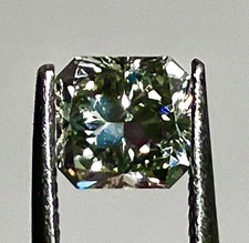 GIA FANCY GRAY DIAMOND / 1.02 Carat Radiant Cut / Natural Greenish Yellow Gray 3431.37 per carat