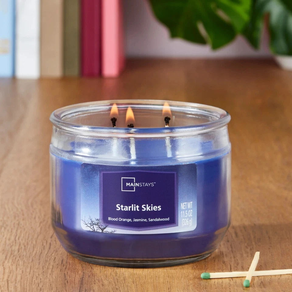 (3 pack) Mainstays Starlit Skies Scented 3 Wick Candle, 11.5 oz.,Father's Day - Image 3 of 4