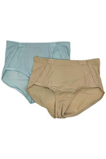 Rhonda Shear 2-pack Mesh Detail Brief Beige/Blue
