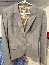 J.CREW Schoolboy Wool Blend Gold Button Blazer Color: Gray Size: 6