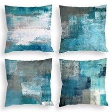 Throw Pillow Covers 18x18 Set of 4 Decorative 18" x 18" Pack of 4 Teal