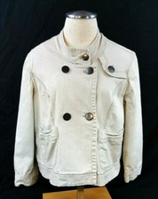 DKNY Jeans Jacket Women's Size L Cotton Double Buttons Long Sleeve Collar
