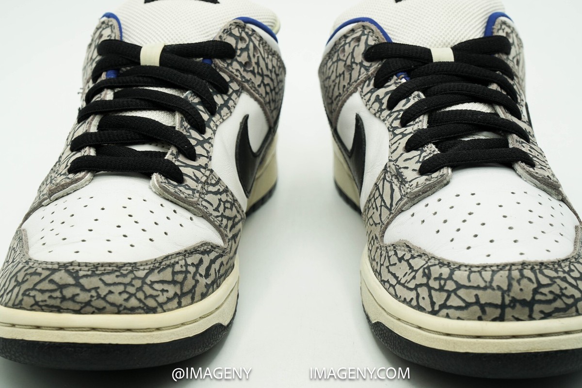 NIKE DUNK LOW SB USED SIZE 10 SUPREME WHITE BLACK CEMENT NIKE DUNK LOW SB USED SIZE 10 SUPREME WHITE BLACK CEMENT