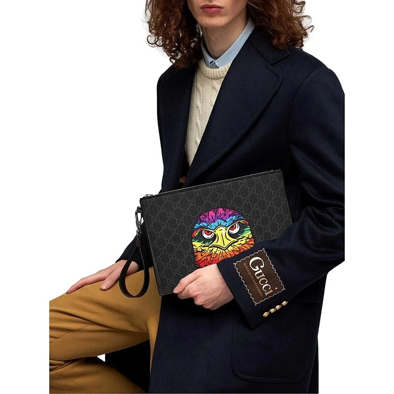 NEUF 1 GUCCI GG Supreme Monogram RAINBOW EAGLE Bestiaire Porte Documents SAC