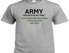 AFGHANISTAN WAR*OPERATION SNIPE*2001-2014*PT SHIRT. OFFICIALLY LICENSED