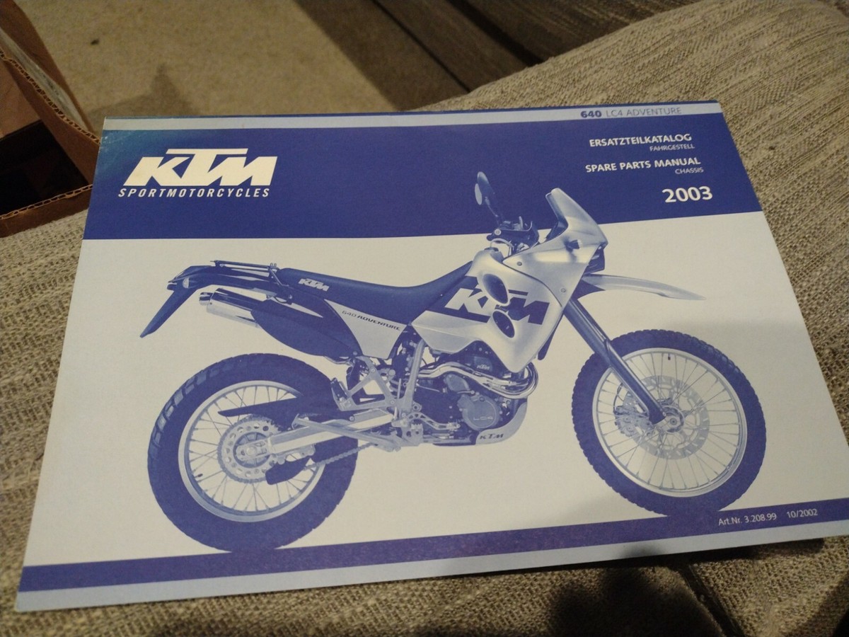 Original 2003 KTM 640 LC4 adventure spare parts manual chassis