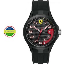 Scuderia Ferrari 0830288 Men's Black Rubber Lap Time Black Strap Watch *USED*