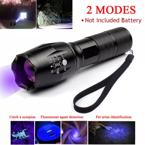 UV Flashlight LED Torch 2 in 1 Black Light 4 Modes Waterproof 395nm Light Bright - Foto 15 di 23