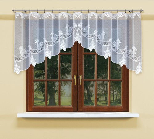 Window net curtain ready to hang up WHITE 90x300(cm) (35"x118") with tape
