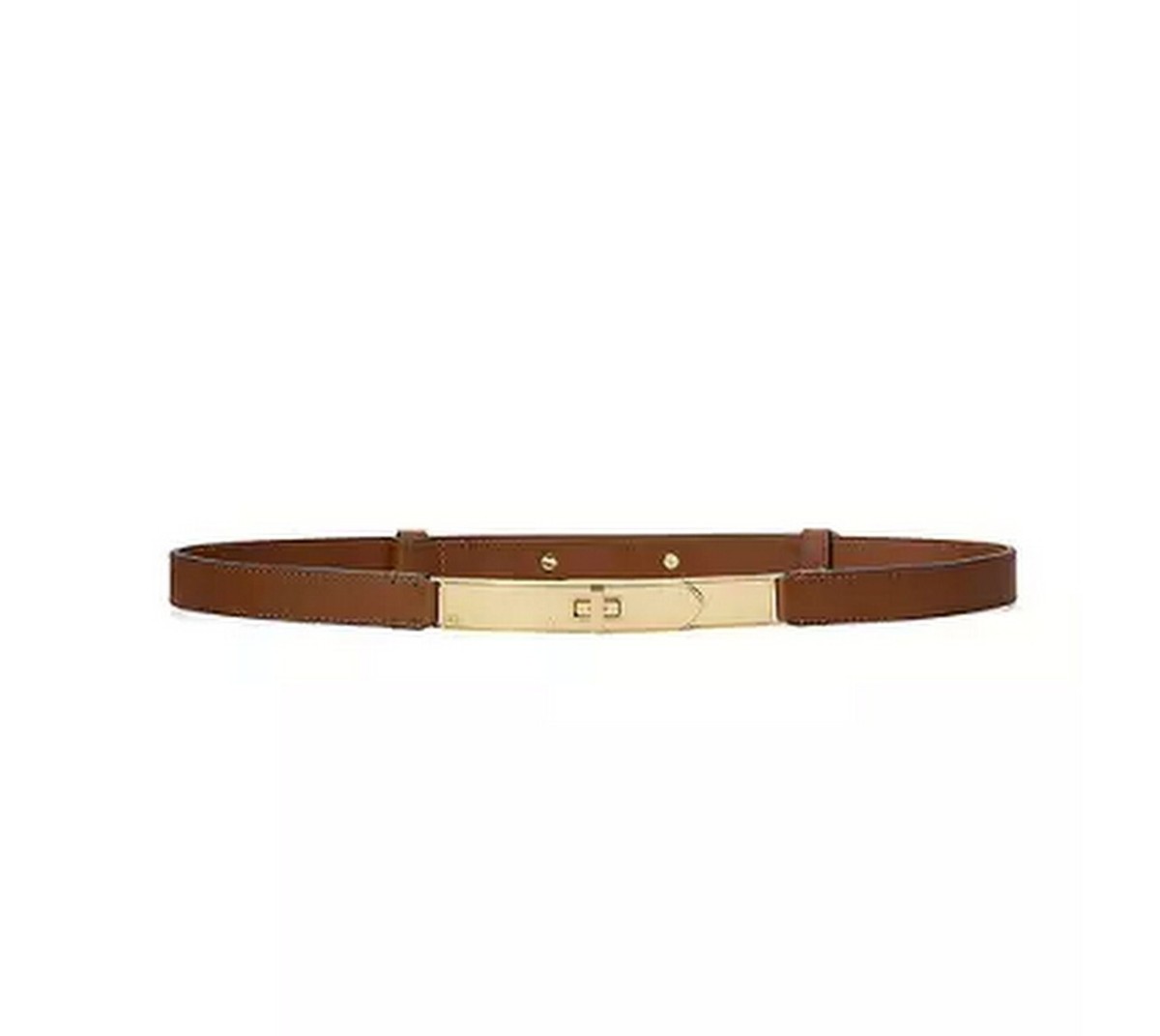 9985 Women’s Stylish Rhinestone Gold Buckle Skinny Leather Belt Turn Lock Women main image 2
