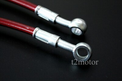 Red 4P F+R Racing Stainless Steel Brake Line Kit For 92-95 Civic / 94