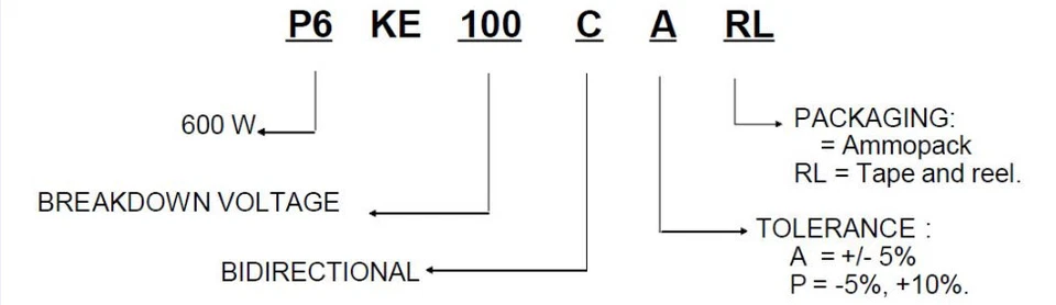P6KE400CP | TRANSIL DIODE BIDIRECTIONAL | TVS | 600W | 400V | CB417 | 2/5/10 pcs - Image 2 of 4