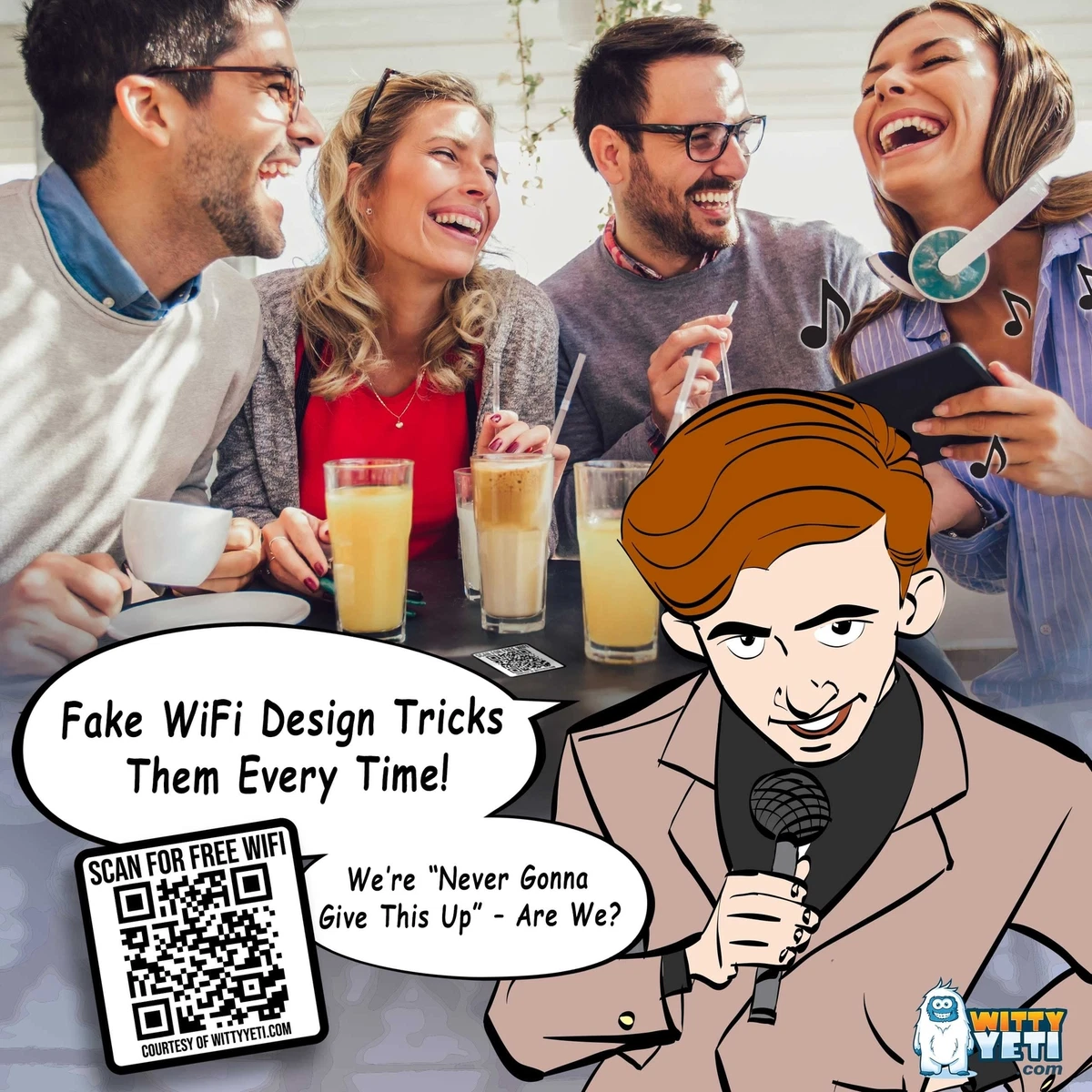 Rick Roll QR Code Wifi Sign Prank