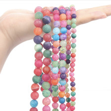"Smooth Blue Purple Fire Agate Onyx Stone Beads"6mm, 8mm, 10mm.
