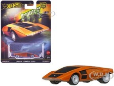 LANCIA STRATOS ZERO CONCEPT CAR ORANGE DIECAST MODEL CAR BY HOT WHEELS HRV77