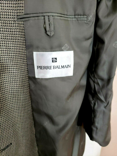 Pierre Balmain Men Blazer Sport Coat 42R Brown/black dbl breast silk, wool - Picture 1 of 9
