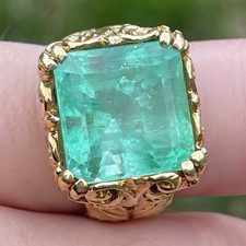 18k Yellow Gold Filigree Ring Size 7, 13.86ct...