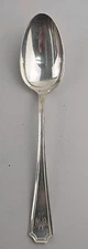 Durgin Fairfax Sterling Silver Oval Soup Dessert Spoon - 7 1/8" - W Monogram