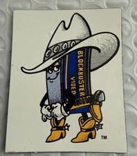 BLOCKBUSTER VIDEO Vintage Thin Cowboy Fridge Magnet Defunct Entertainment Store