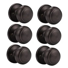  Half-Dummy Door Knobs Flat Ball Oil Rubbed Bronze Interior Single DL609ORBDM 6