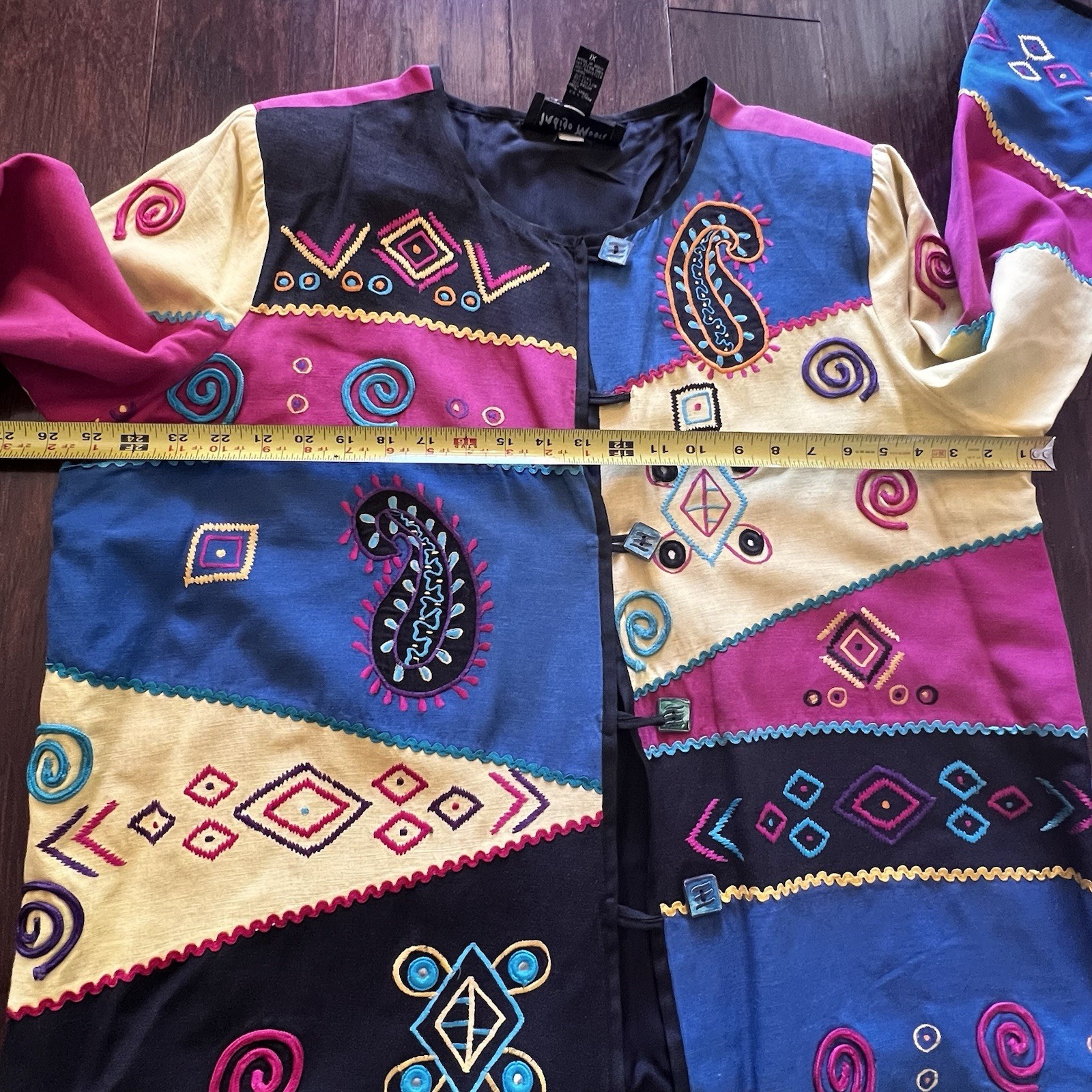 VTG Indigo Moon multicolor patchwork jacket with … - image 6